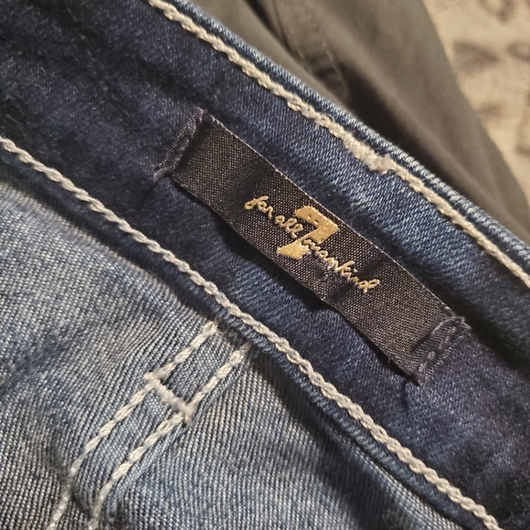 NWOT 7 FOR ALL MANKIND Dark Wash Front Pocket Denim Mini Skirt - Size 25 - Picture 6 of 7